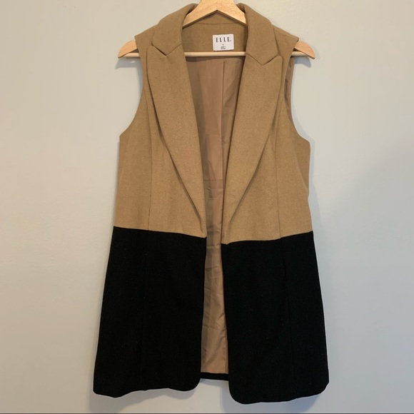 Elle Jackets & Blazers - Elle | Colorblock Long Sleeveless Vest